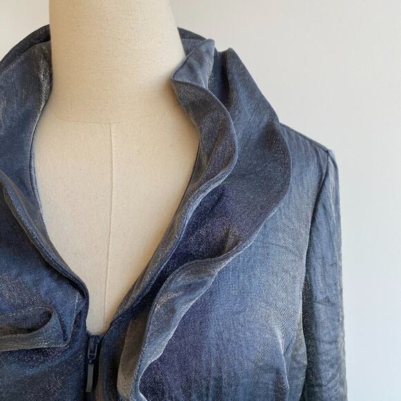 Samuel Dong Silver Gray Metallic Jacket Size S - Picture 2 of 10